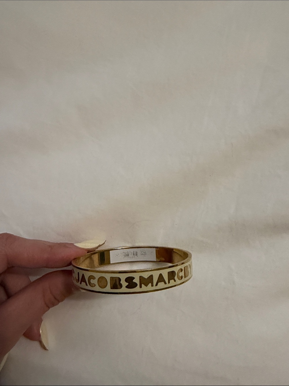 Marc by Marc Jacobs Cream and Gold Logo Enamel Bangle - Picture 2 of 2